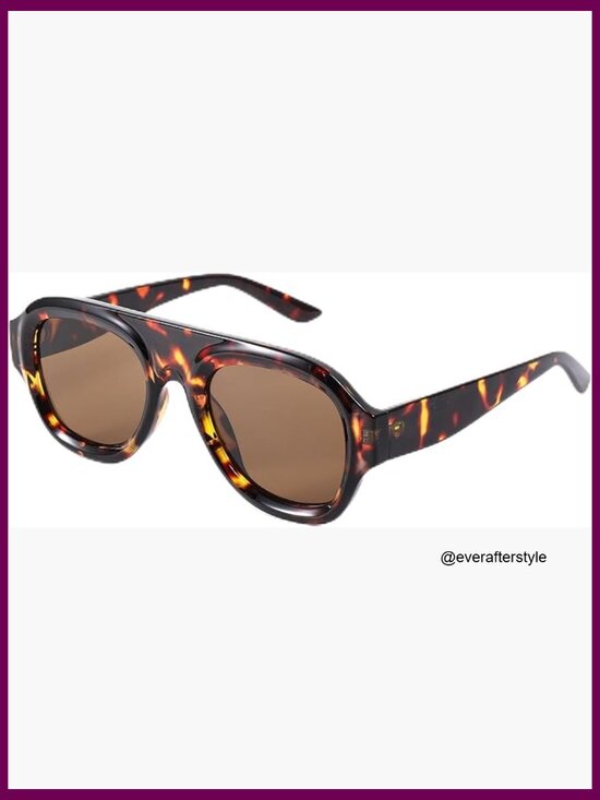 Plastic Oversized Aviator Sunglasses Retro Square Shield Fashion main image 5
